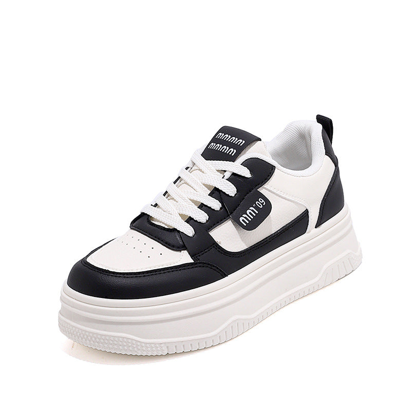 Damen Plateau Sneaker Atmungsaktives Material Elegant