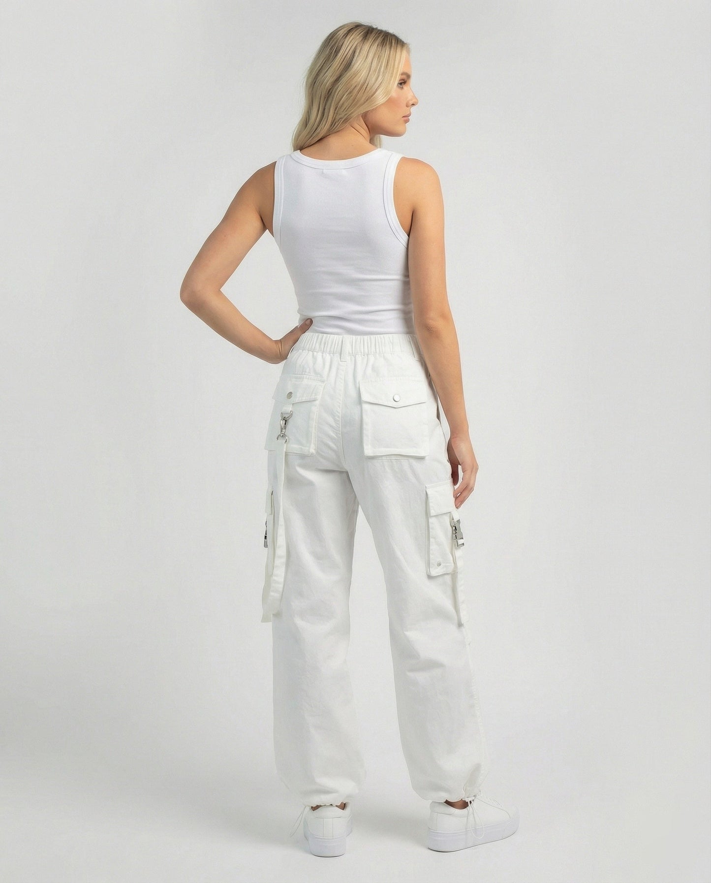 Damen Palazzo-Hose Weites Bein Mit Kordelbund