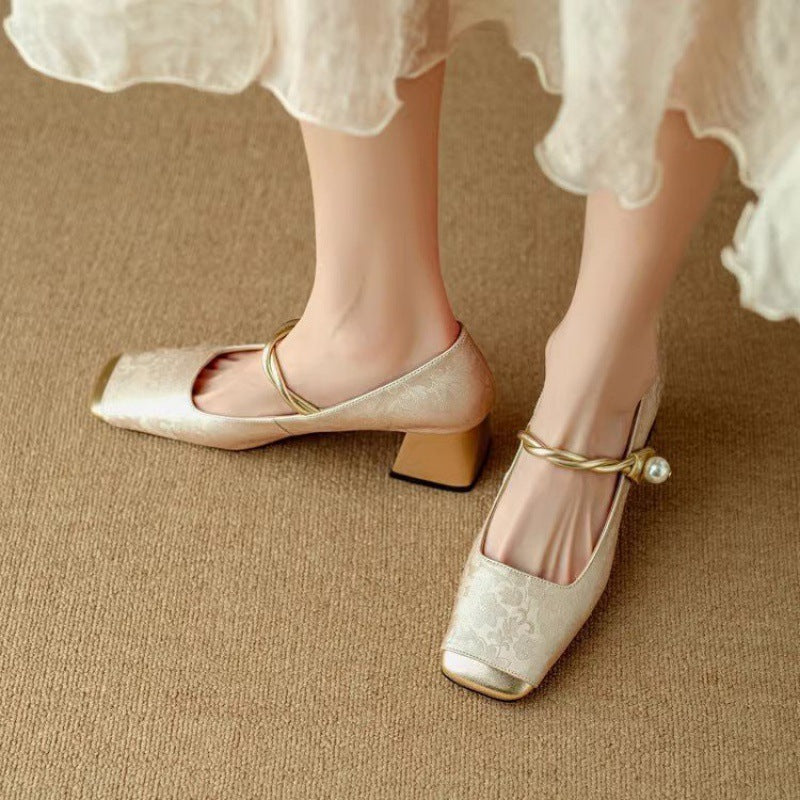 Damen Ballerinas Elegantes Schmuckdetail Glitzer