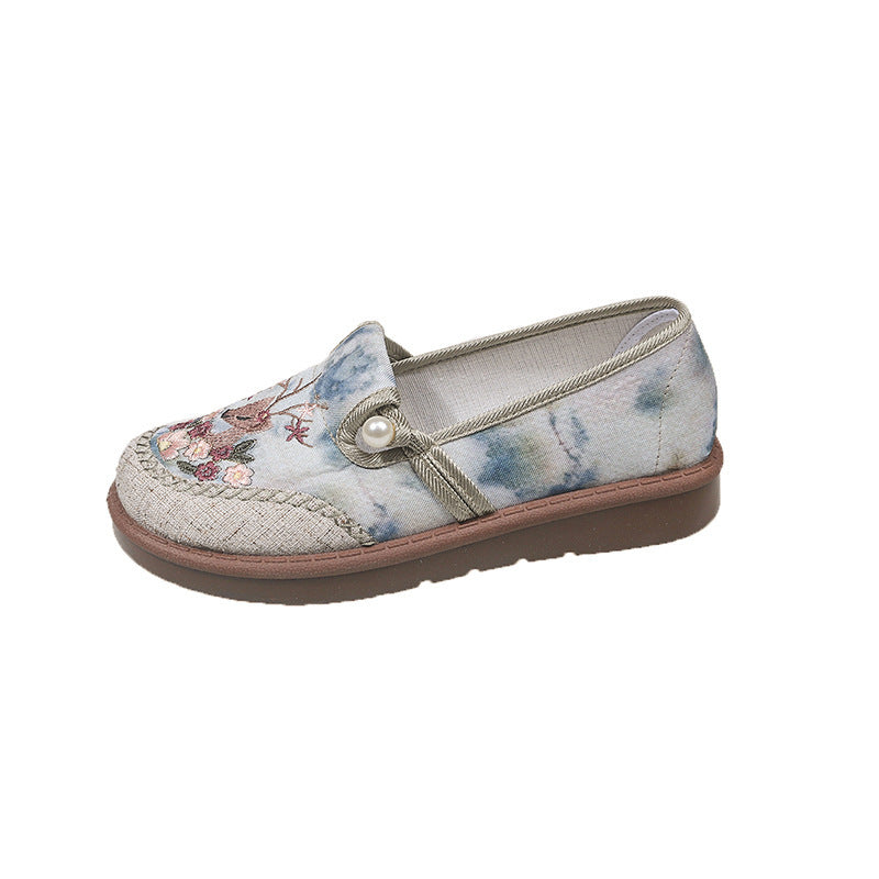 Damen Hausschuhe Blumenmuster Elastisch Warm