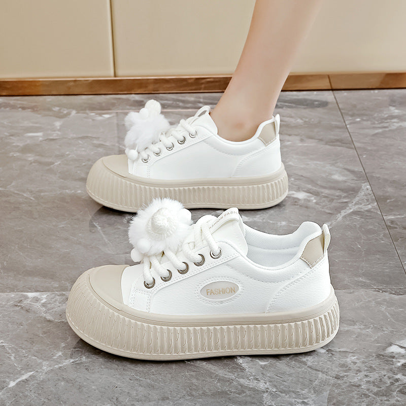 Damen Sneaker Rutschfest Dekorativ Mit Pompons Sportlich
