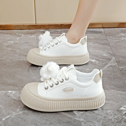 Damen Sneaker Rutschfest Dekorativ Mit Pompons Sportlich