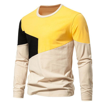 Herren Langarm T-Shirt Farbblock Modern