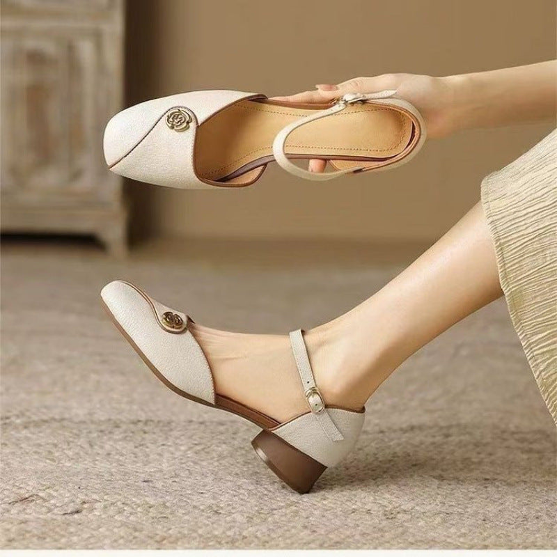 Damen Sling-Sandalen Elegant Knöpfe Sommer