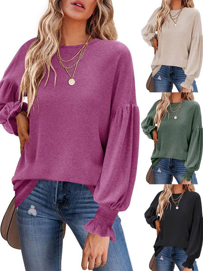 Damen Pullover mit Puffärmeln Modern Glamour - Norvielle