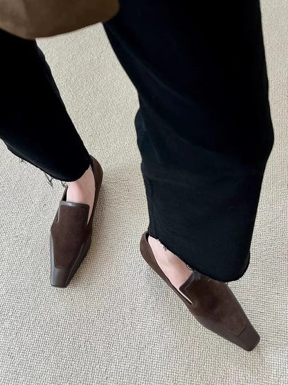 Damen Leder Loafers Lederschuhe