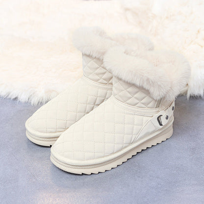 Damen Winterstiefel Kuschelig Warm Kunstfell