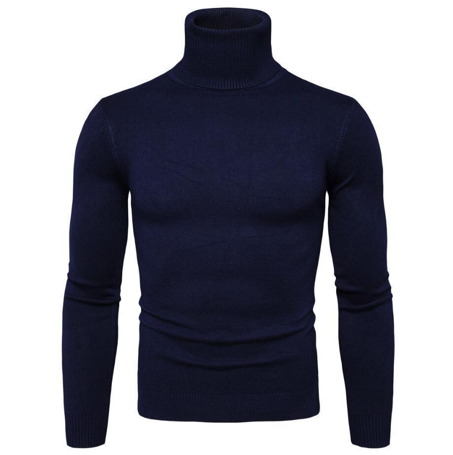 Herren Rollkragenpullover Merinowolle Elegantes Design