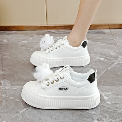 Damen Sneaker Rutschfest Dekorativ Mit Pompons Sportlich