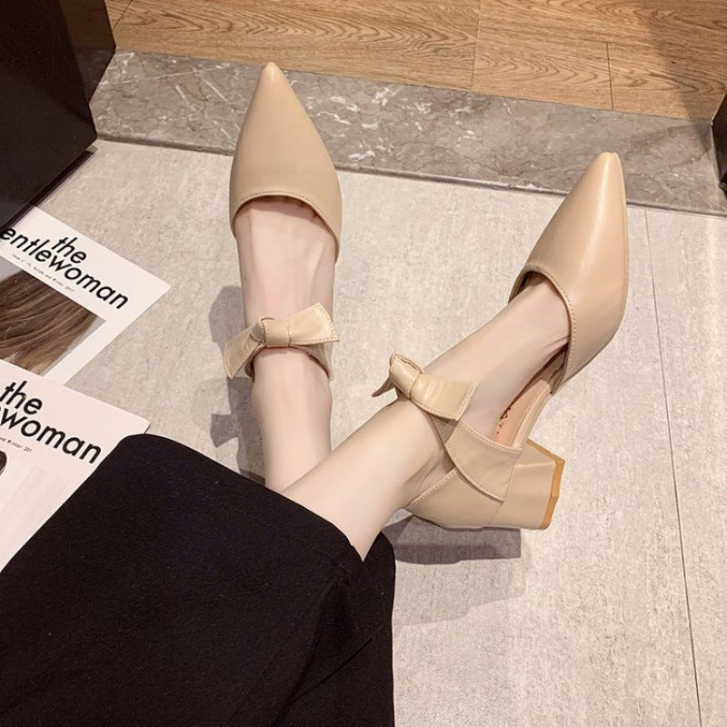 Damen Slingpumps Hochhackig mit Schleife