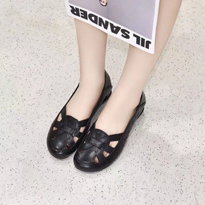 Damen Ballerinas Bequem Cut-Out