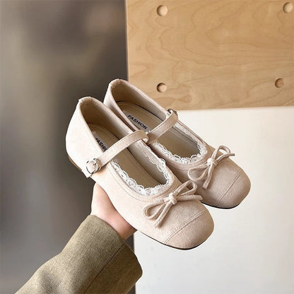 Damen Ballerinas Spitze Schnalle Elegant