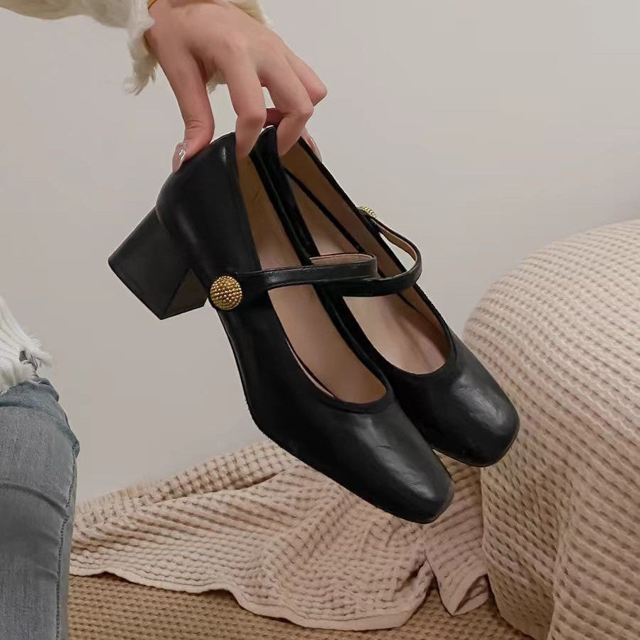 Damen Ballerinas Leder Elegantes Design