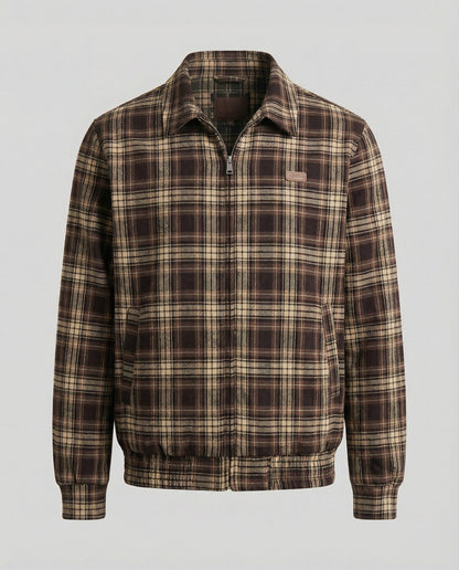Unisex Herbstmantel Karomuster Retrojacke Locker
