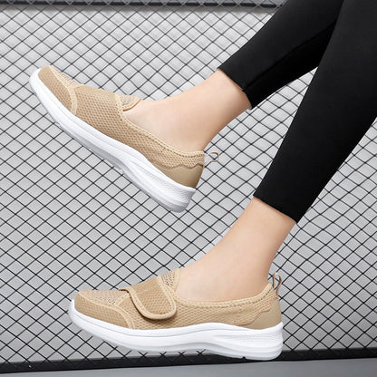 Damen Sneaker Atmungsaktiv Slip-On Klettverschluss