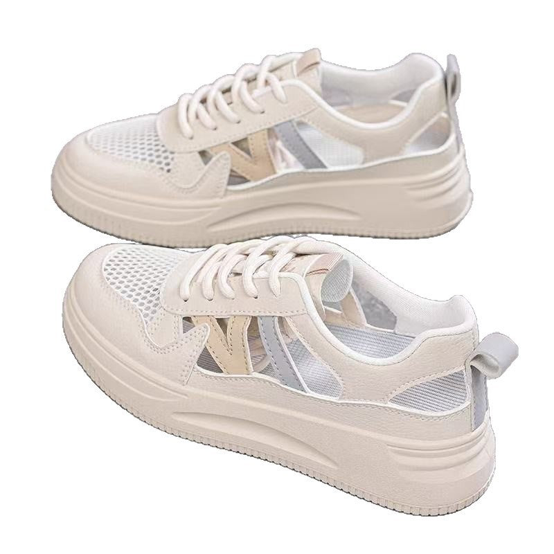 Damen Sneaker Atmungsaktives Mesh Chunky Schuhe Cut-Out-Design