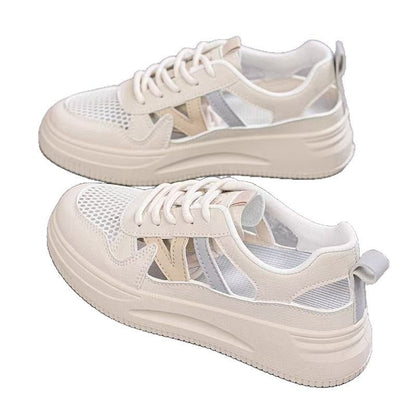 Damen Sneaker Atmungsaktives Mesh Chunky Schuhe Cut-Out-Design