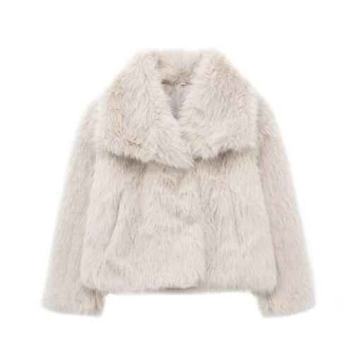 Damen Kunstfelljacke Warm Elegant