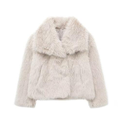 Damen Kunstfelljacke Warm Elegant