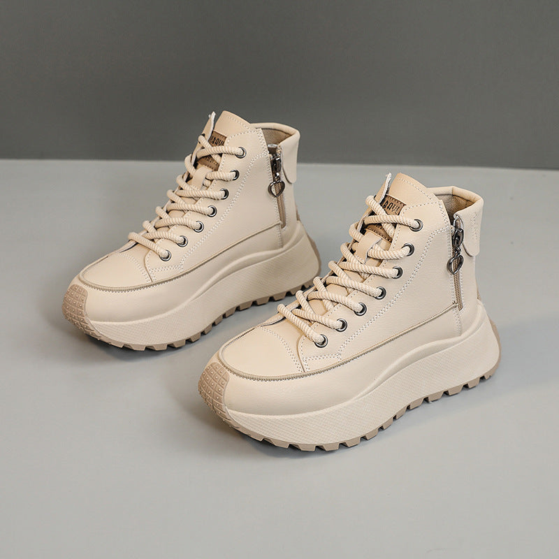 Damen High- Sneaker Elegante Laufschuhe Mit Reißverschluss