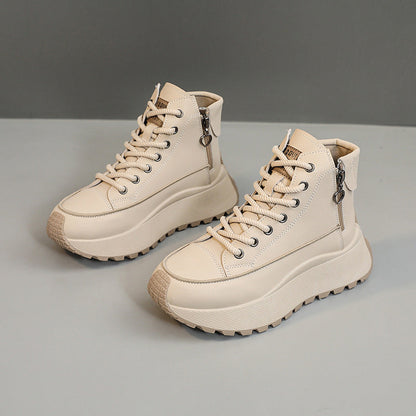 Damen High- Sneaker Elegante Laufschuhe Mit Reißverschluss