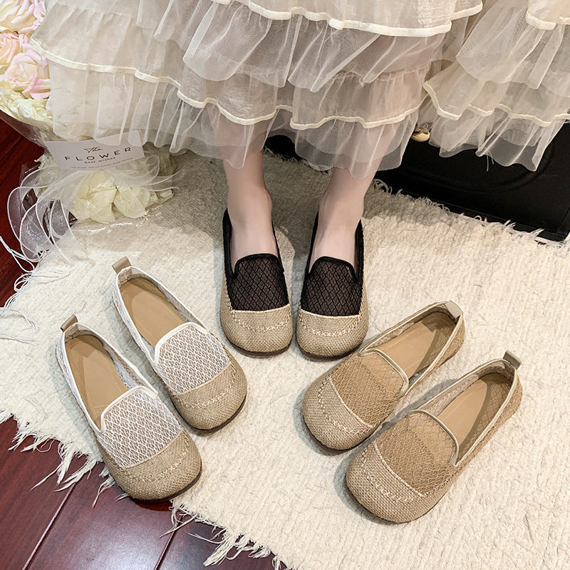 Damen Ballerinas Atmungsaktives Netzstoff Bequem
