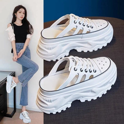 Damen Plateau Sneaker Atmungsaktives Mesh Komfort Dämpfung - Norvielle