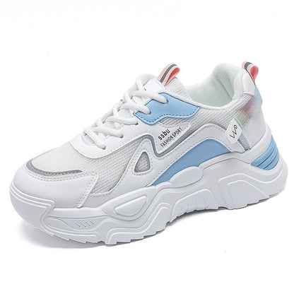 Damen Sneaker Sportlich Chunky Atmungsaktives Mesh Stabile Sohle