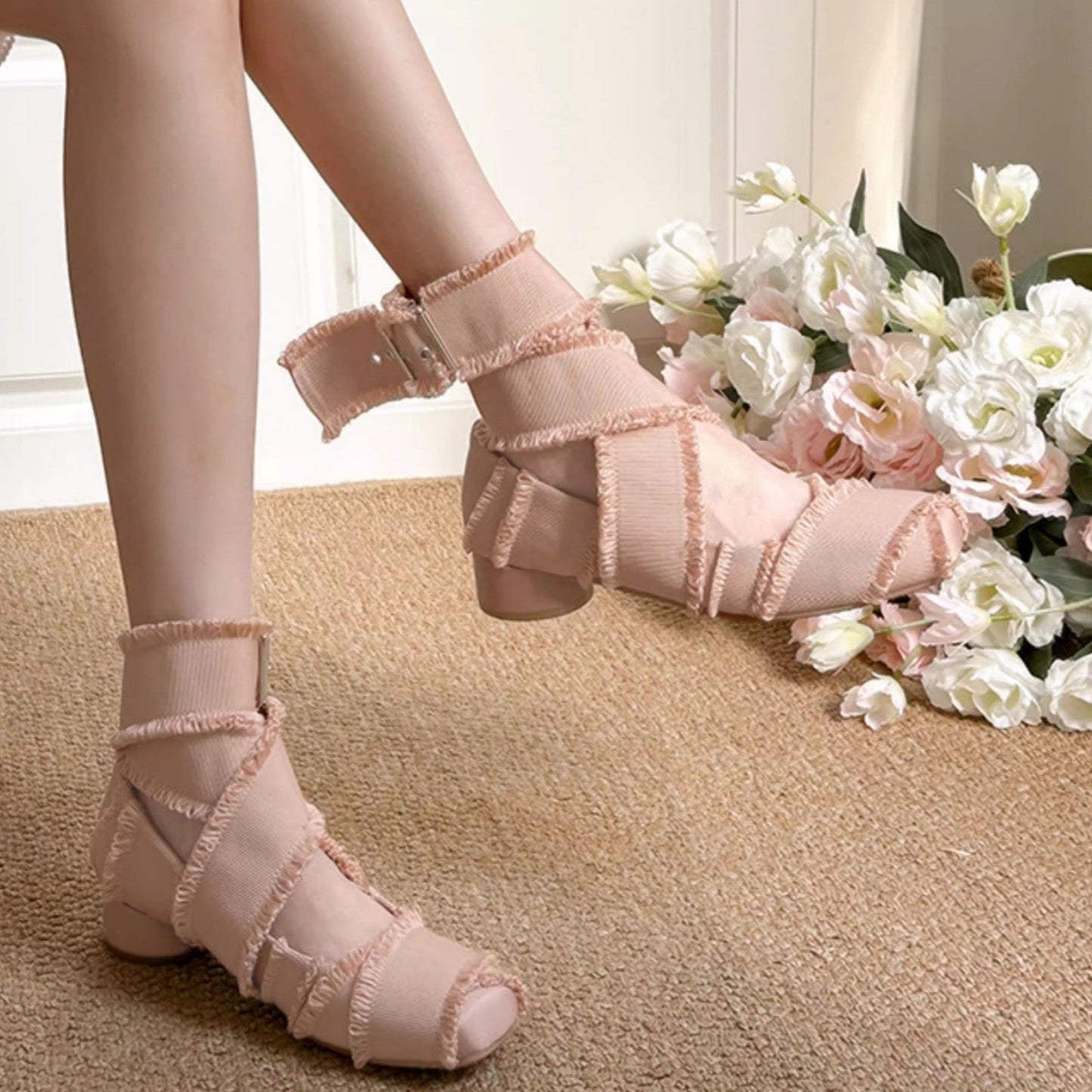 Damen Sandalen Mit Riemen Atmungsaktives Material Modern