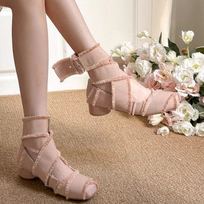 Damen Sandalen Mit Riemen Atmungsaktives Material Modern