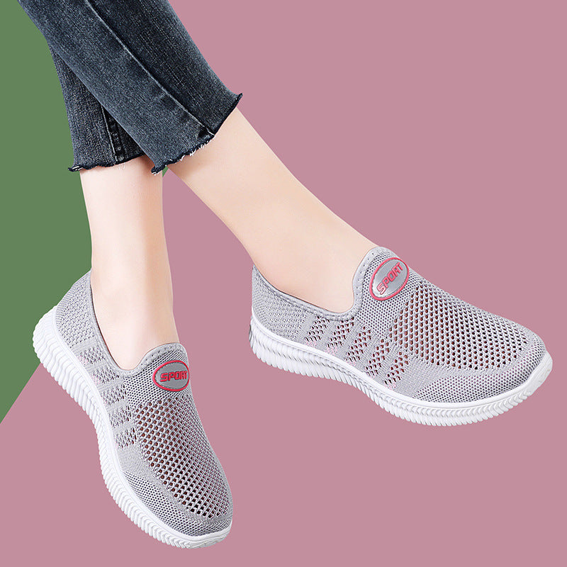Damen Slip-On Schuhe Atmungsaktives Material Bequem Freizeit