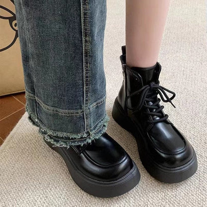 Damen High- Plattform Schnürstiefel - Norvielle