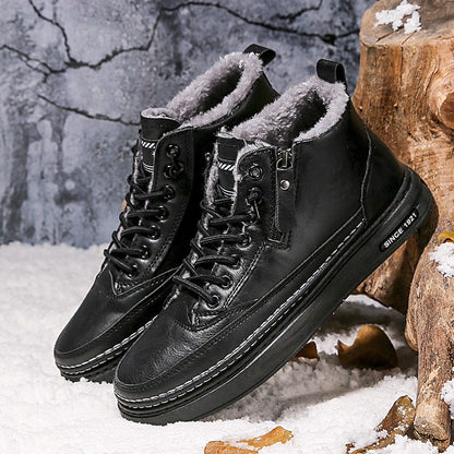 Damen Winterstiefel Gefüttert Warm Lederschuhe Wasserdicht