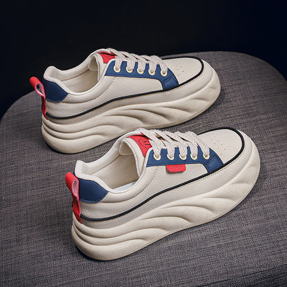 Damen Plateau Sneaker Sportlich Hochwertig