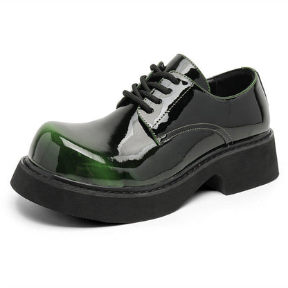 Damen Schnürschuhe Dicke Sohle Hochglänzend