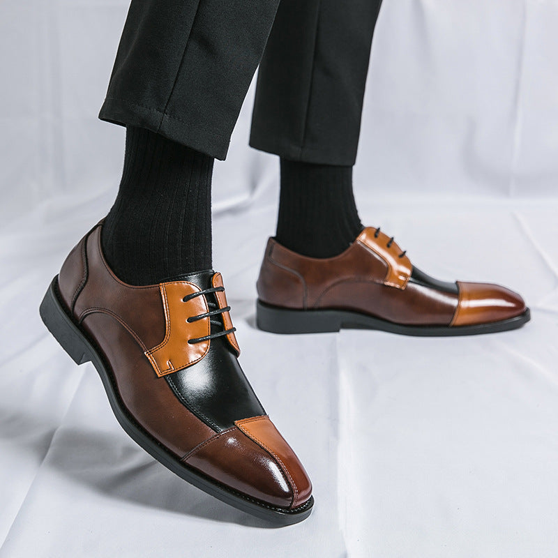 Herren Schnürschuhe Elegantes Leder Zweifarbig