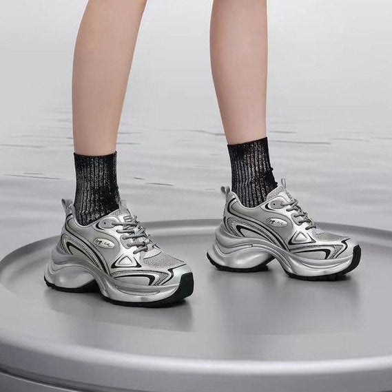 Damen Sneaker Sportlich Reflektierend Gepolstert