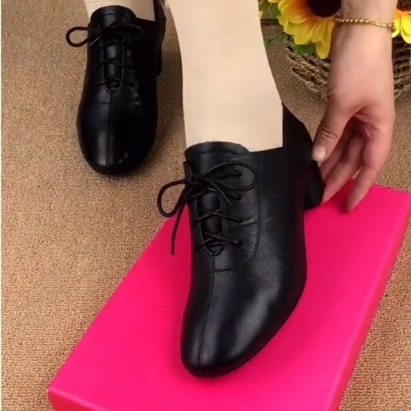 Damen Schnürschuhe Elegant Leder Bequem