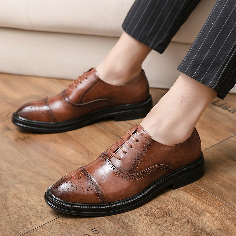 Damen Brogues Leder Schuhe Klassisch