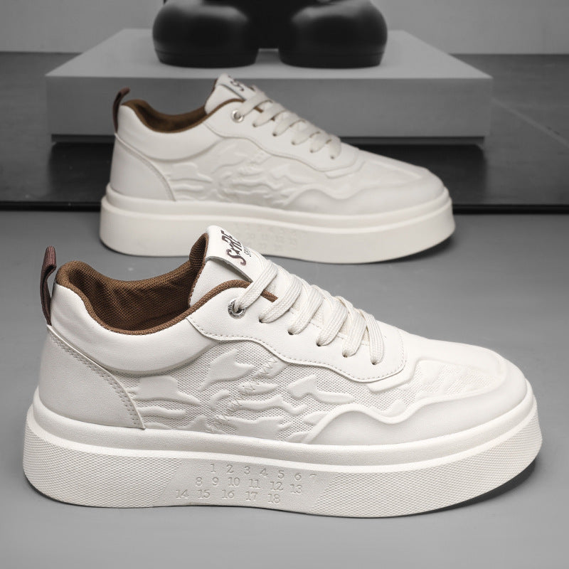 Damen Sneaker Leder Modern mit Logo Stickerei