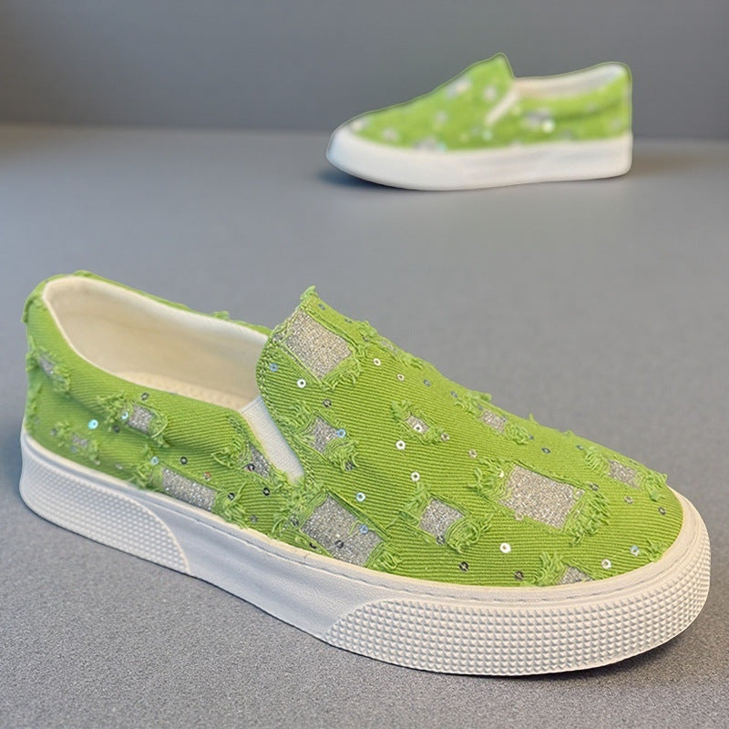 Damen Sneaker Glitzernde Oberfläche Komfortabel