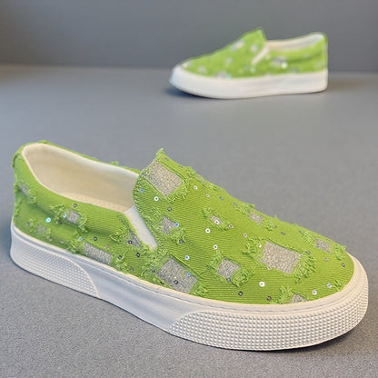 Damen Sneaker Glitzernde Oberfläche Komfortabel