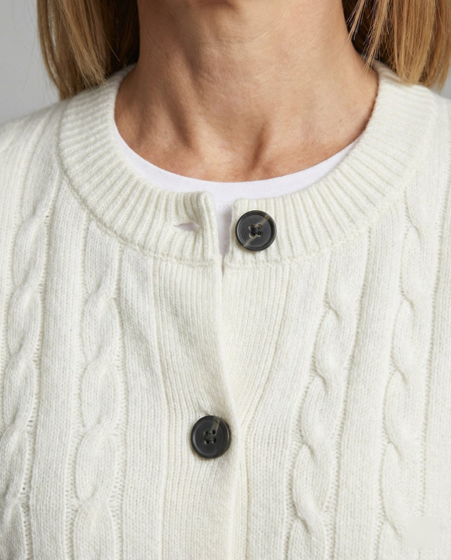 Damen Oversize Cardigan Zopfstrick Hüftlang