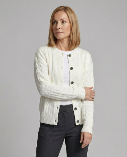 Damen Oversize Cardigan Zopfstrick Hüftlang - Norvielle