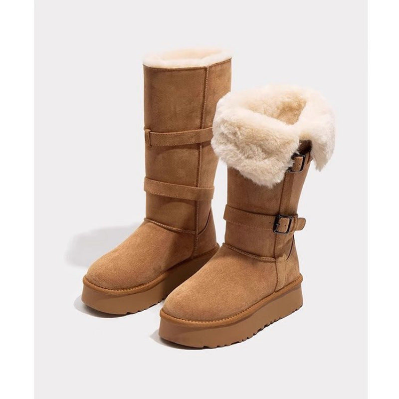 Damen Winterstiefel Weich Warm Innenfutter