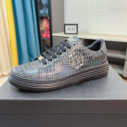 Damen Sneaker Leder Krokodilmuster