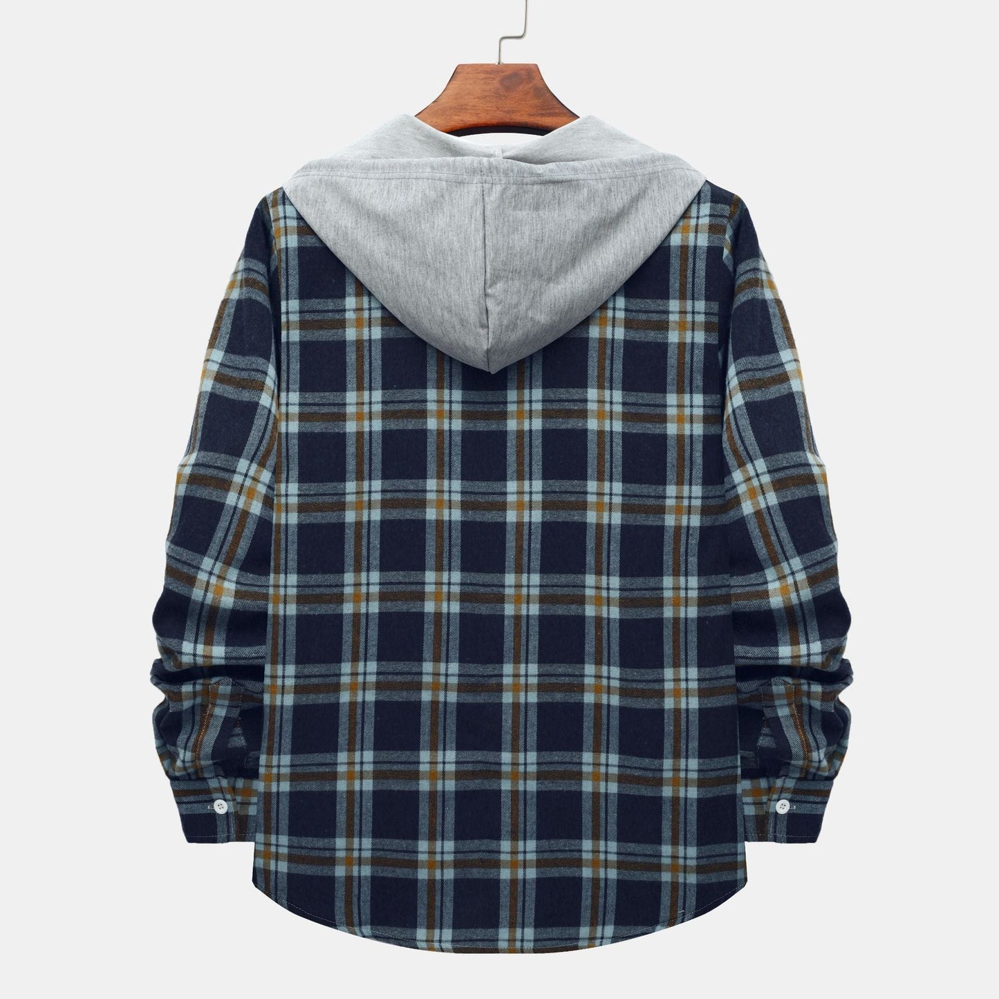 Damen Hoodie Kariertes Kapuzenhemd Baumwolle