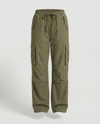 Damen Cargo-Hose Weite Bein Retro-Style mit Taschen