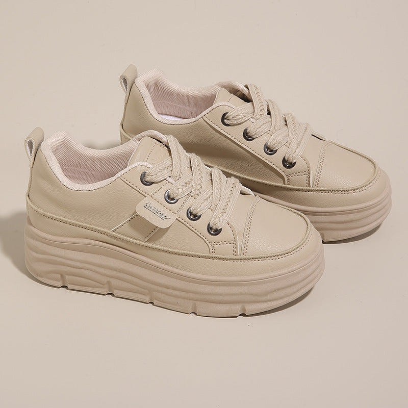 Damen Sneaker Plateau Atmungsaktives Obermaterial Sportlich Schwarz - Norvielle