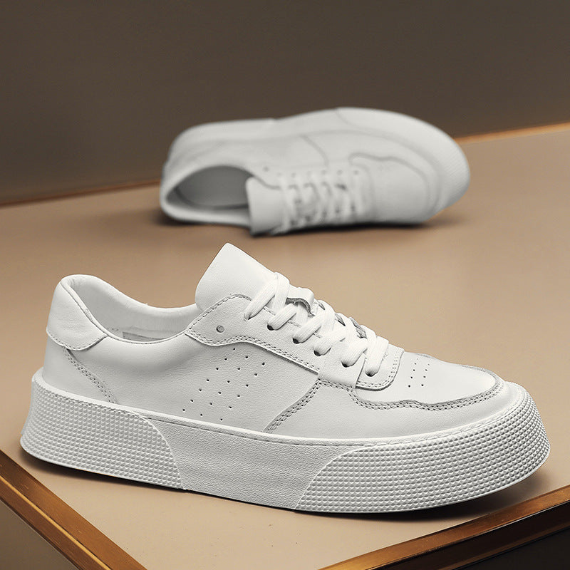 Damen Sneaker Leder Plattformsohle